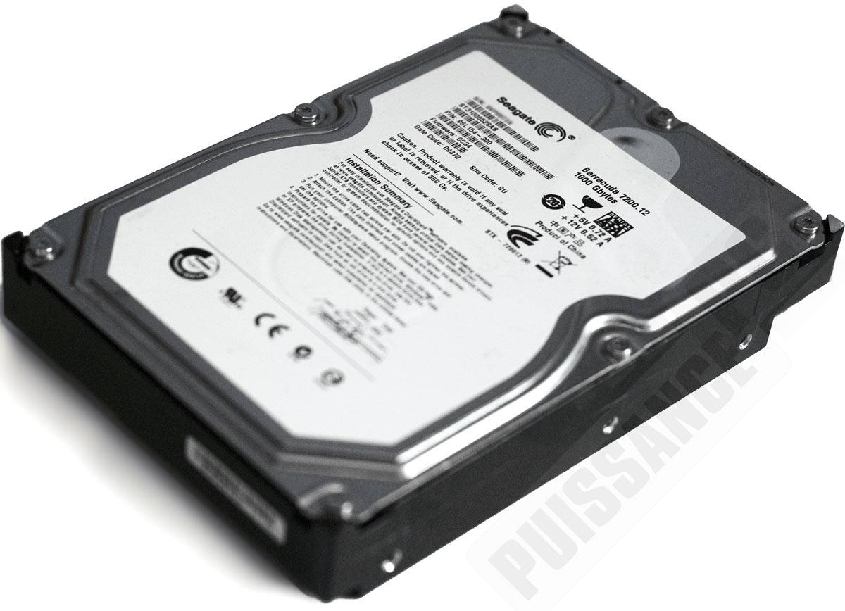 Seagate Barracuda 7200.12 : vue 3 quarts (Puissance-PC)