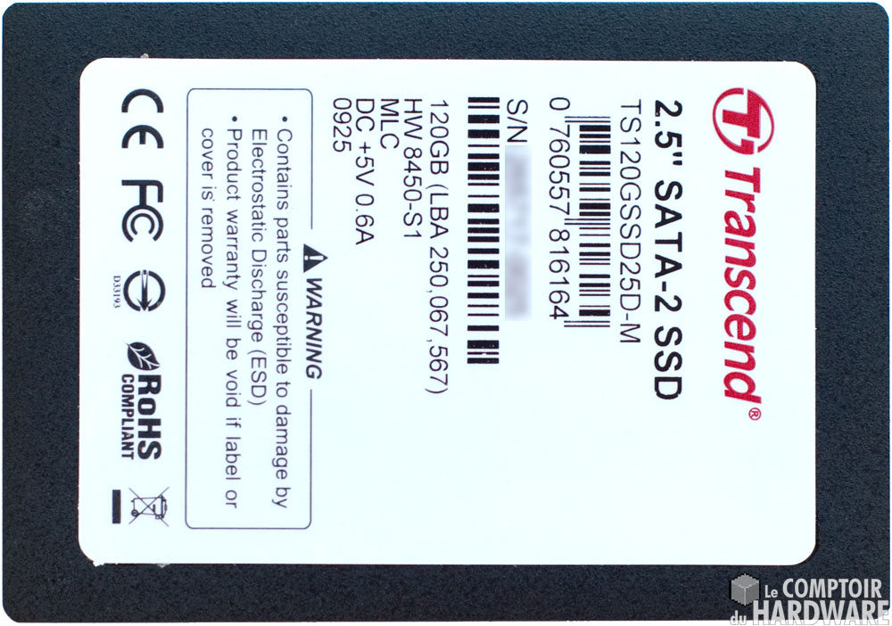 recto - transcend SSD25D 128 Go