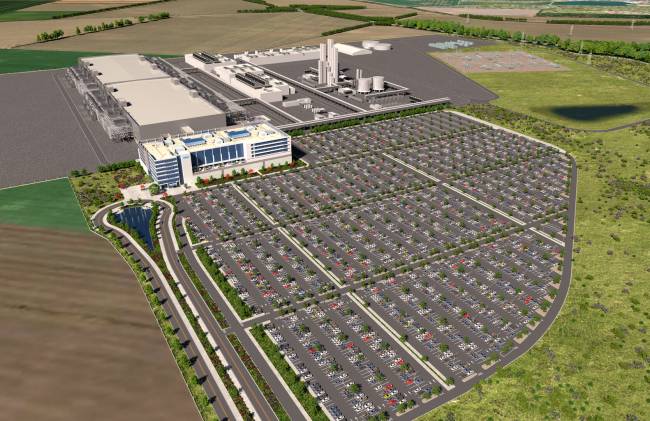 Le rendu 3D de la future gigafab allemande ! [cliquer pour agrandir]