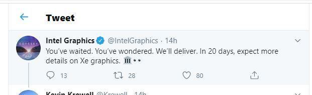 intel graphics tweet xe graphics supprime