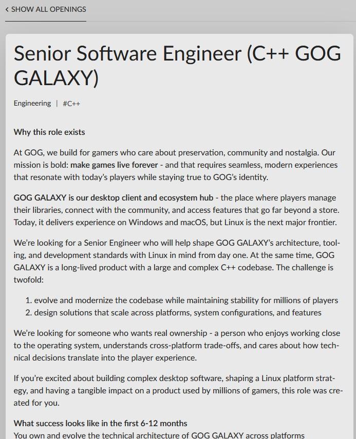 offre emploi linux gog
