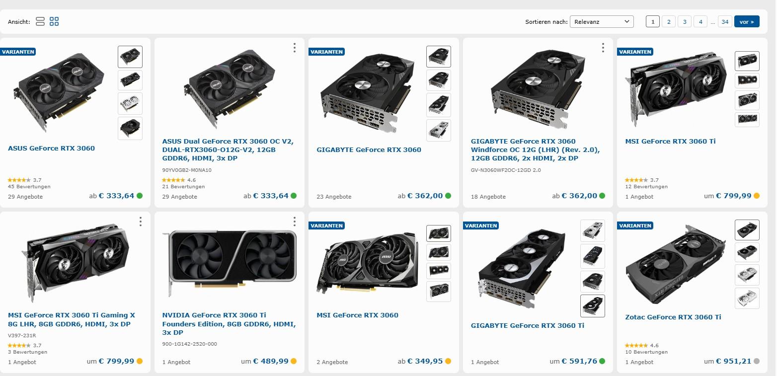 La GeForce RTX 3060 de retour en Europe, mais à un tarif peu attractif