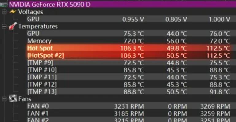 rtx 5090 hot spot