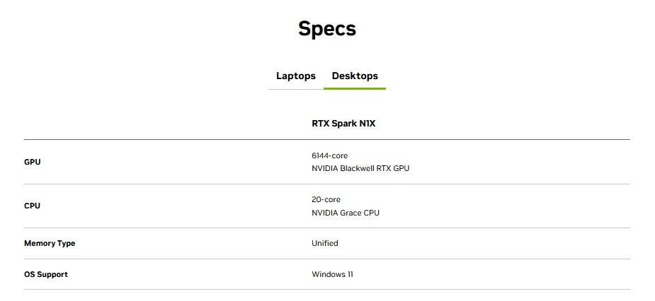 rtx spark n1v desktop