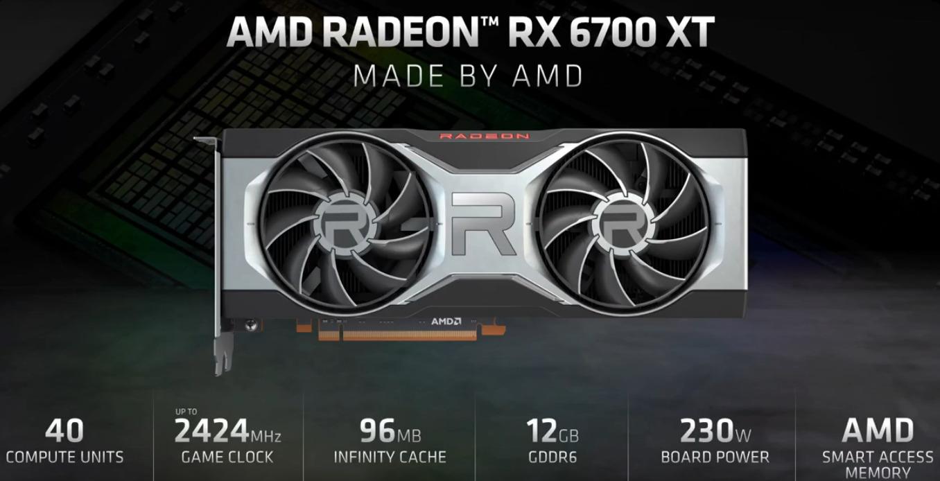 La AMD RX 6700 XT, en chiffres