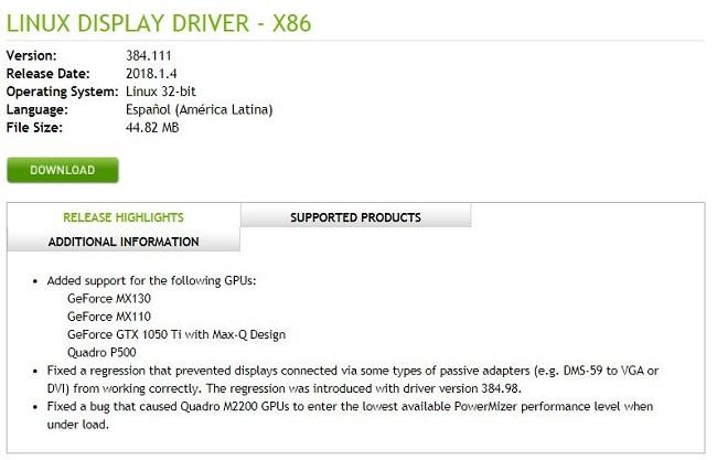 nvidia gtx 1050maxq driver