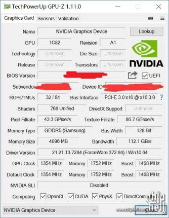 GPU-Z GTX 1050Ti ? [cliquer pour agrandir]