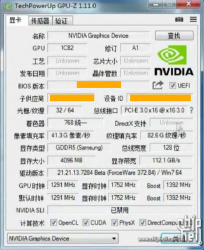 nvidia gtx 1050ti gpuz chiphell