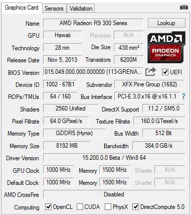 r9 390 gpuz