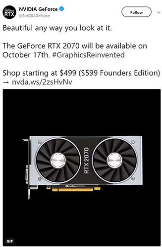 nvidia twitter rtx2070 lancement