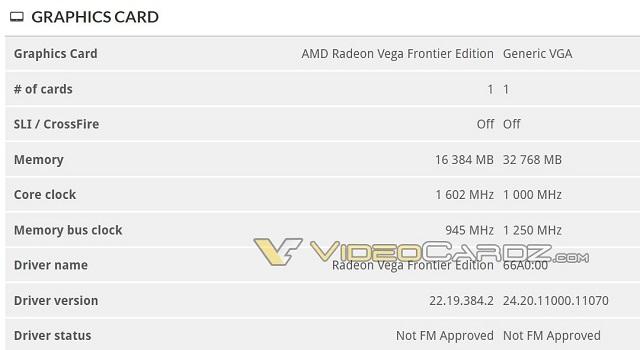 vega 20 vs frontier edition 3dbench specs videocardz