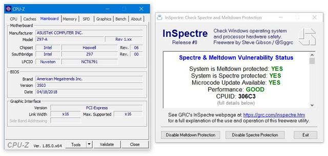 asus bios meltdown spectre microcode24 inspectre