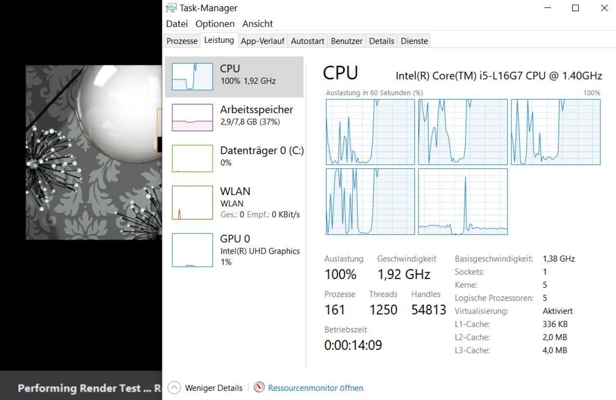 résultat du test du i5-L6G7 en multi core