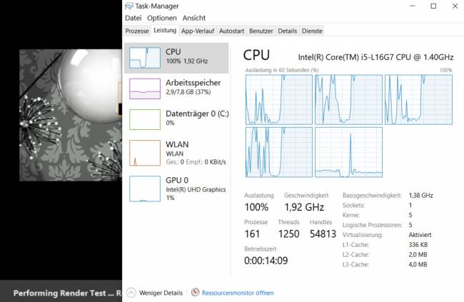 résultat du test du i5-L6G7 en multi core [cliquer pour agrandir]