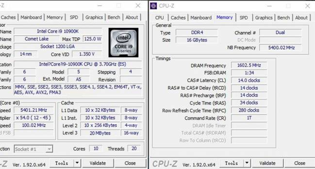 cpuz 10900k