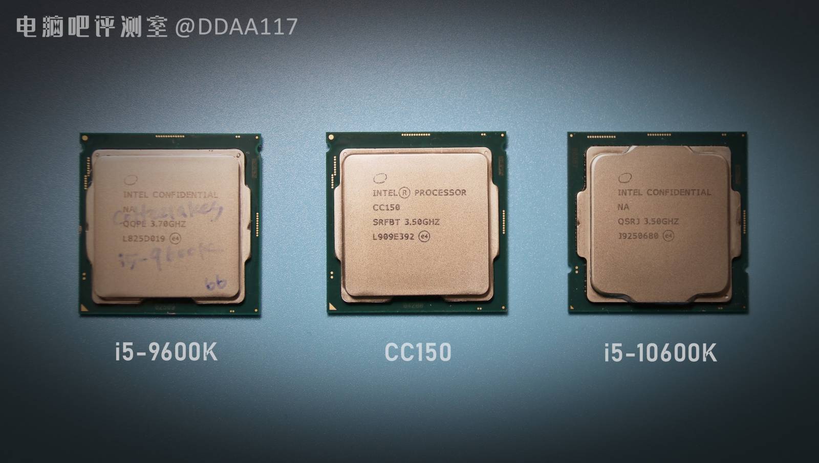 intel cc150, 9600k et 10600k