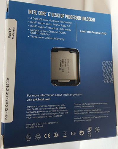 intel core i7 6700k box