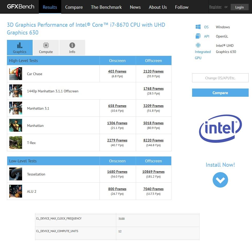 intel core i7 8670 gfxbench t