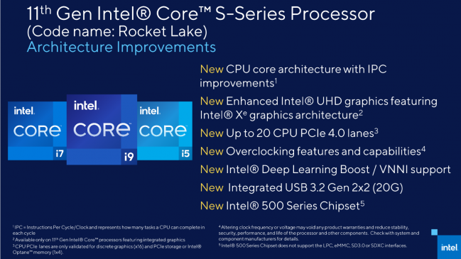 Intel lève (un peu) le voile sur les chipsets série 500 et Rocket Lake