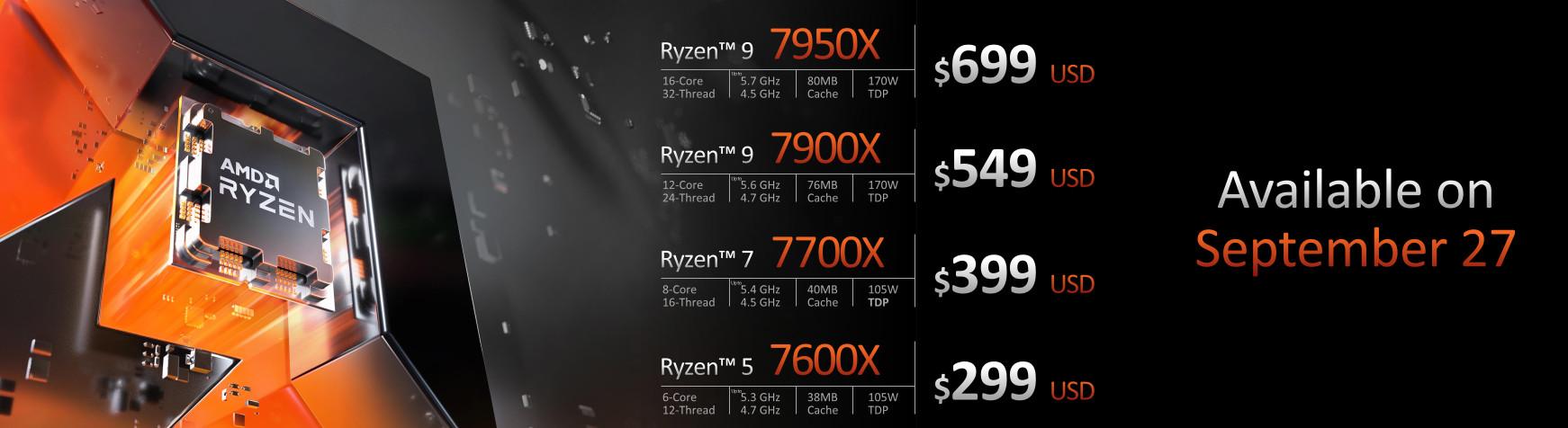 Les Ryzen 7000X, ça va se monnayer au même tarif que les 5000 ?
