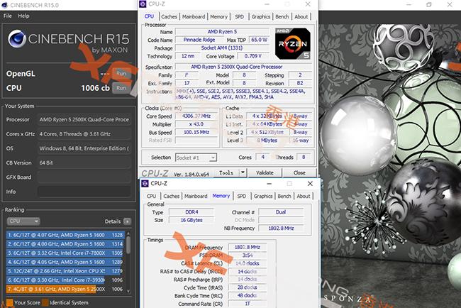 ryzen 2500x cinebench xfastest