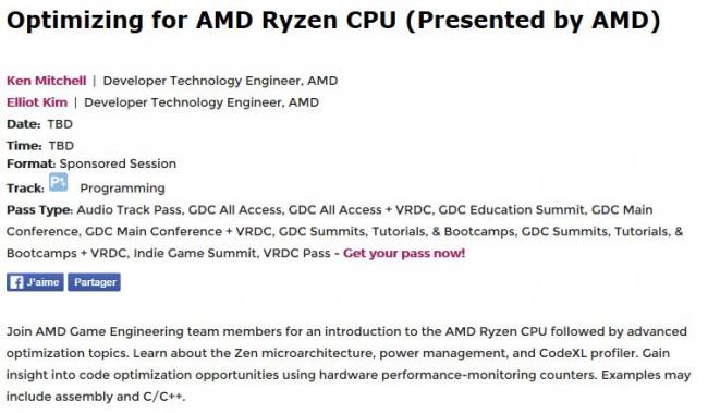 ryzen lancement gdc modif