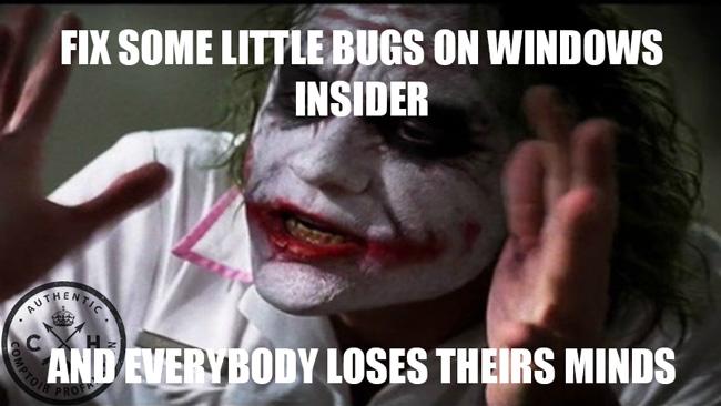 windwos insider bug fix cdh