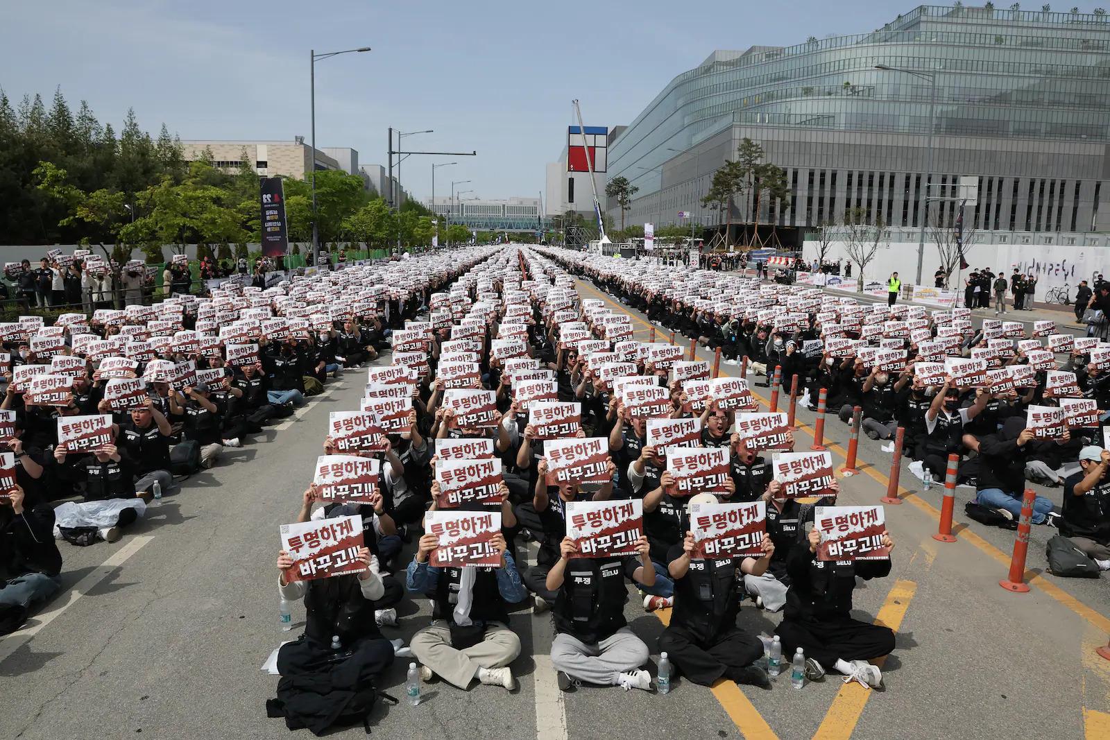 samsung manifestants