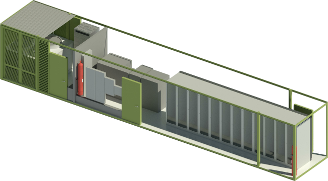 ibm servers in a shipping container