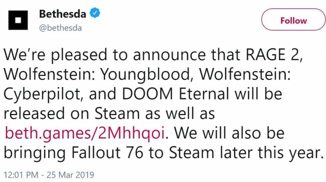 bethesda twitter steam