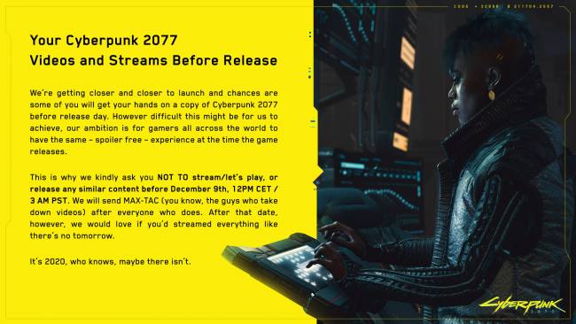 cdpr avertissement cyberpunk