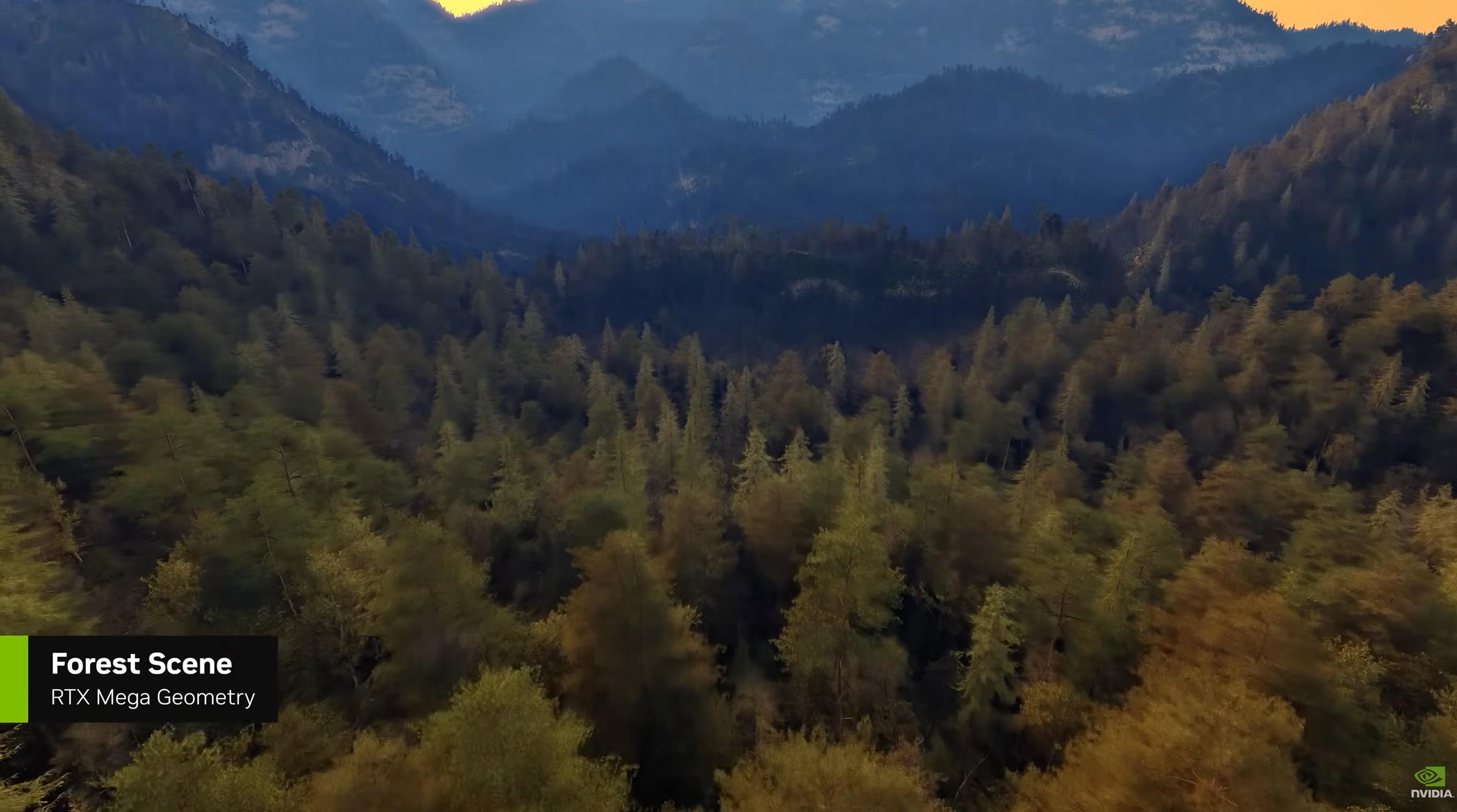 Avec RTX Mega Geometry, NVIDIA entreprend de sublimer les forêts