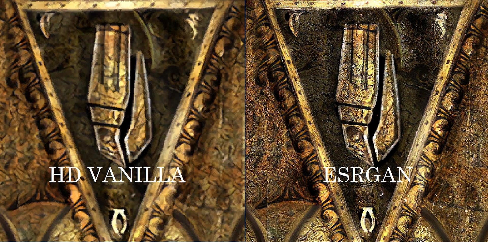 comparaison entre Morrowind HD et l'image ESRGAN