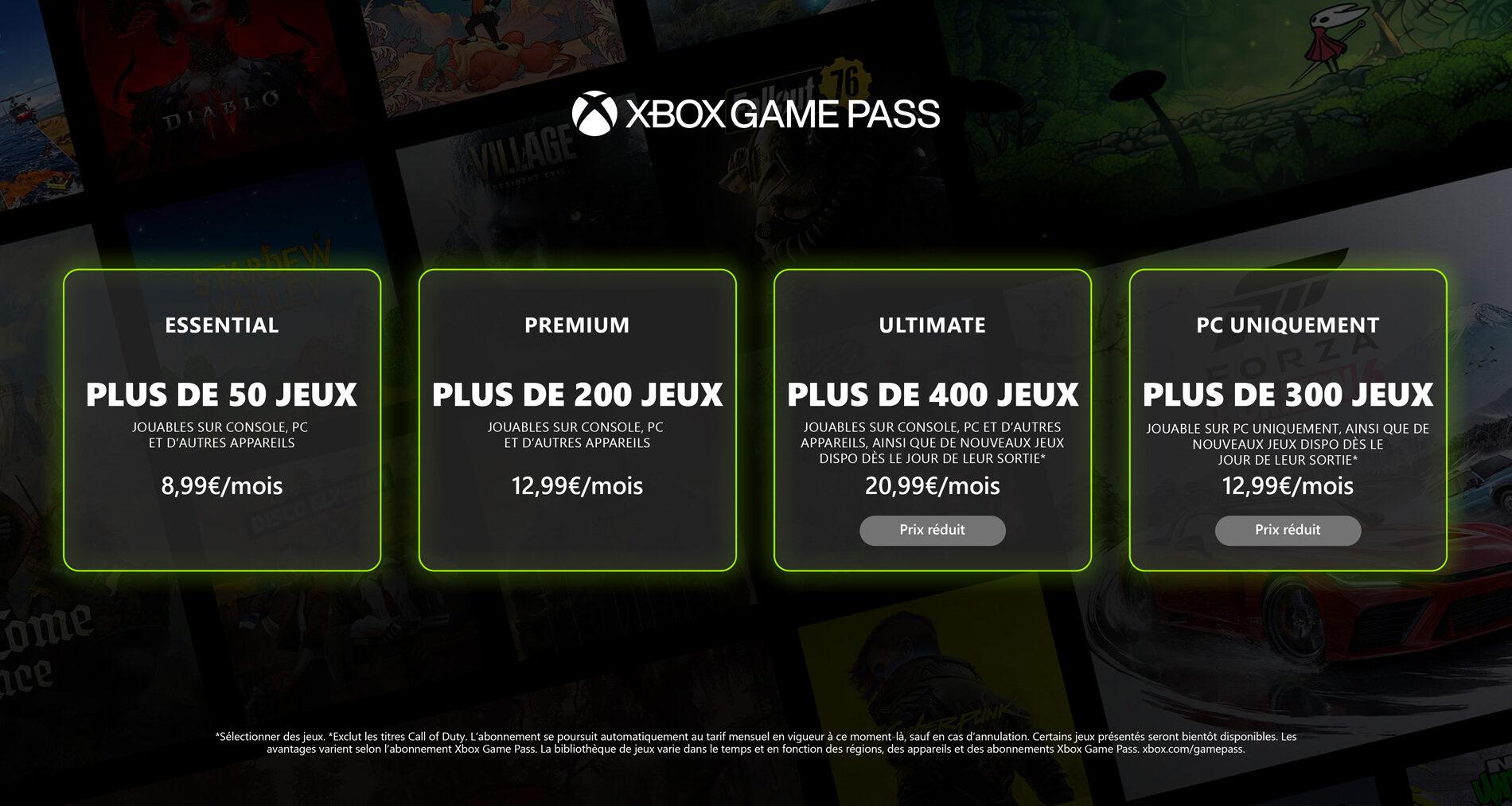 prix xbox game pass 21 avril 2026
