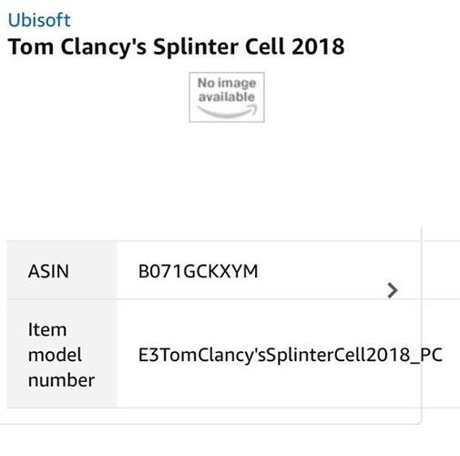 splinter cell 2018 amazon