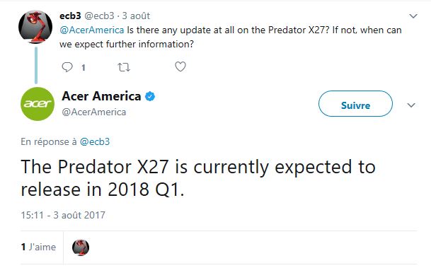 acer twitter predator x27