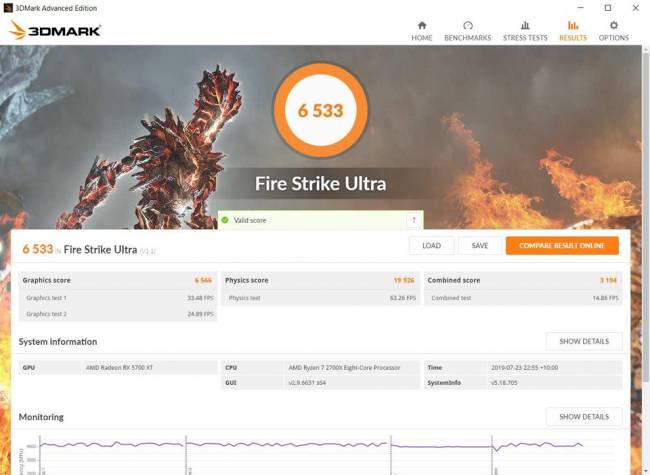 amd rx 5700xt oc firestrike