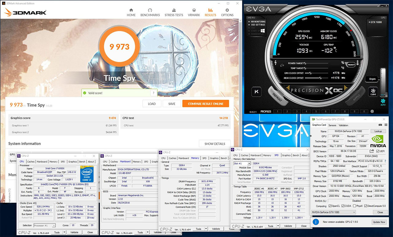 evga gtx1080 timespy dx12 t