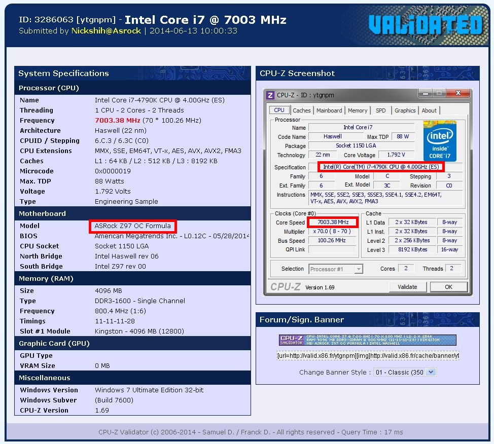 Le Core i7 4790k passe les 7 GHz, y en a au moins un qu'est