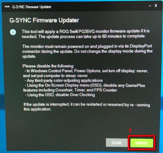 asus pg35vq update gsync firmware