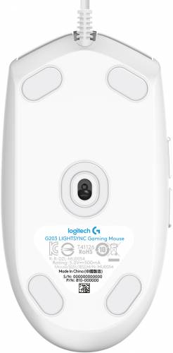 logitech g203 lightsync blanche ventre