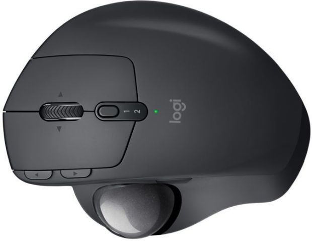 logitech mxergo trackball dessus