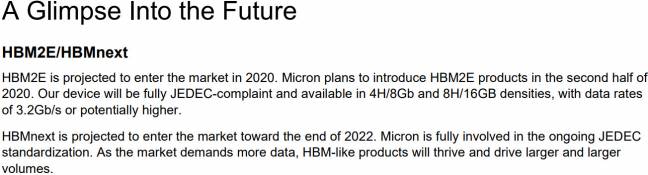 micro document hbm2e hbmnext aout 2020