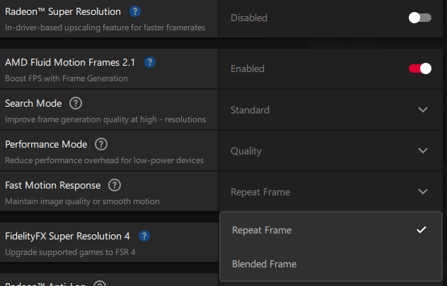 Le Fluid Motion Frames a discrètement gagné un troisième paramètre