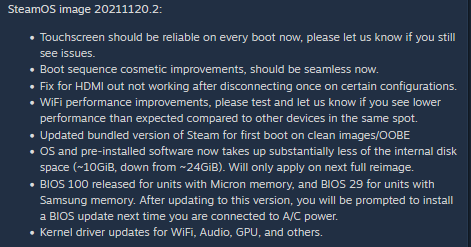 steam os size changelog