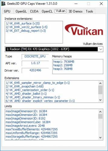 gpucapsviewer vulkan