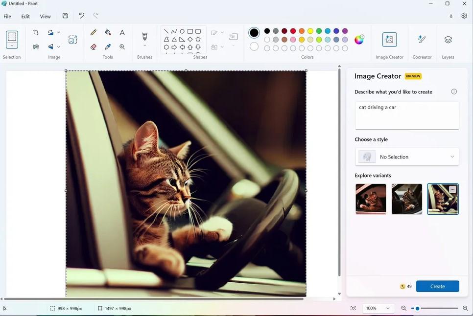 image creator preview thus test copilot
