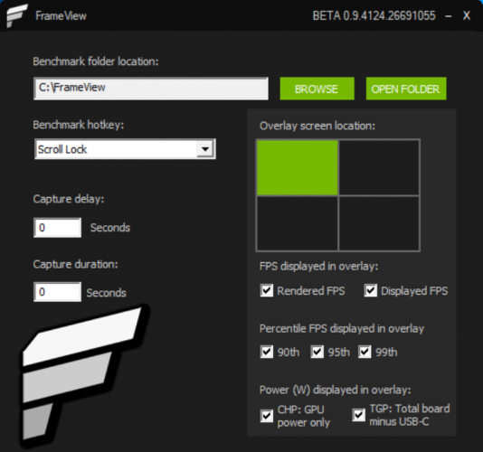 nvidia geforce frameview beta screenshot