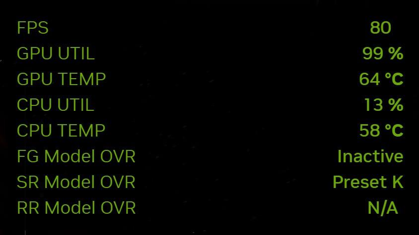 L’overlay NVIDIA gagne quelques métriques CPU