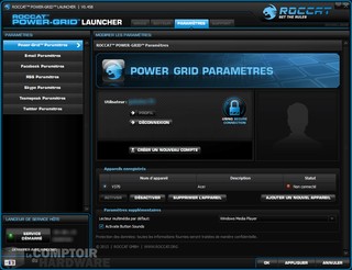 Roccat Power Grid - paramètres [cliquer pour agrandir]